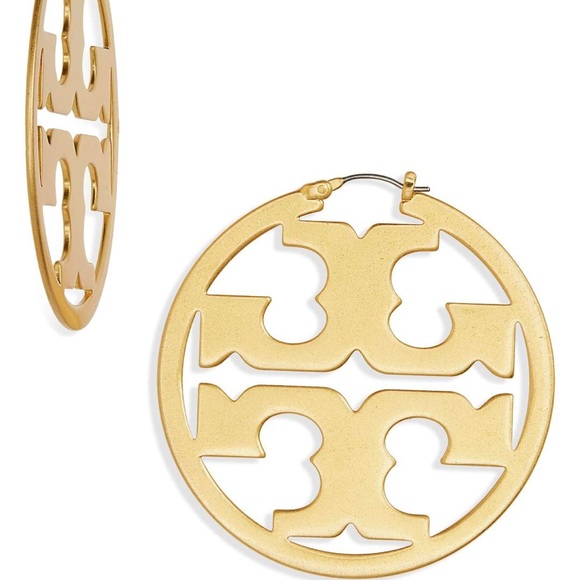 NEW TORY BURCH MILLER LOGO HOOPS - Picture 1 of 8